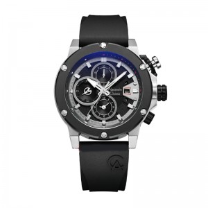 Alexandre Christie AC 6491 Silver Black Rubber GCRTBBA